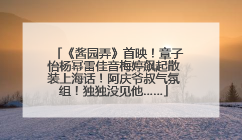 《酱园弄》首映！章子怡杨幂雷佳音梅婷飙起散装上海话！阿庆爷叔气氛组！独独没见他……