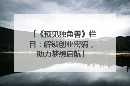 《预见独角兽》栏目：解锁创业密码，助力梦想启航