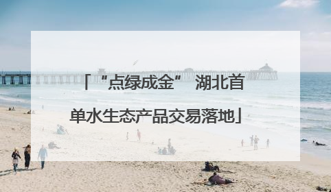 “点绿成金” 湖北首单水生态产品交易落地