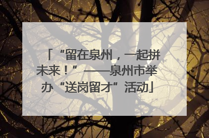 “留在泉州，一起拼未来！”——泉州市举办“送岗留才”活动