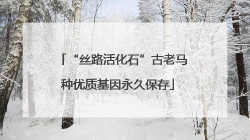 “丝路活化石”古老马种优质基因永久保存