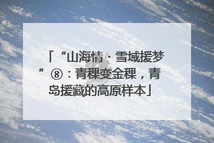“山海情・雪域援梦”⑧：青稞变金稞，青岛援藏的高原样本