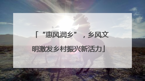 “惠风润乡”，乡风文明激发乡村振兴新活力