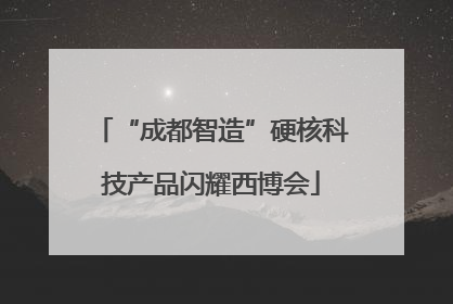 “成都智造”硬核科技产品闪耀西博会