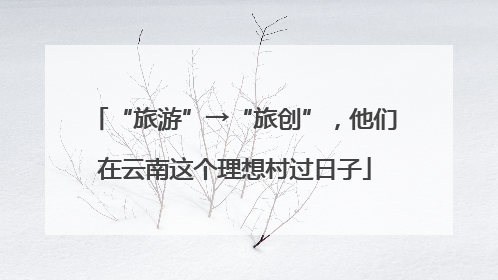“旅游”→“旅创”，他们在云南这个理想村过日子