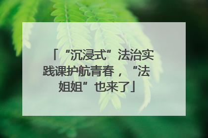 “沉浸式”法治实践课护航青春，“法姐姐”也来了