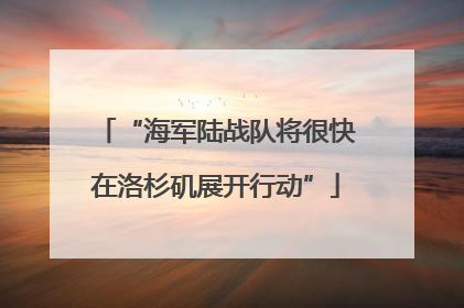 “海军陆战队将很快在洛杉矶展开行动”