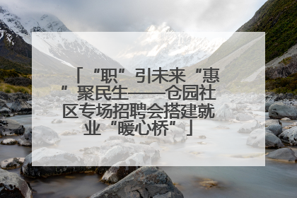 “职”引未来“惠”聚民生——仓园社区专场招聘会搭建就业“暖心桥”