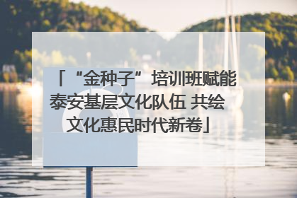 “金种子”培训班赋能泰安基层文化队伍 共绘文化惠民时代新卷