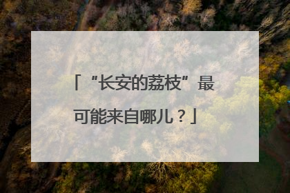 “长安的荔枝”最可能来自哪儿？
