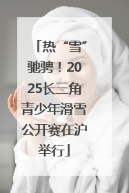 热“雪”驰骋！2025长三角青少年滑雪公开赛在沪举行