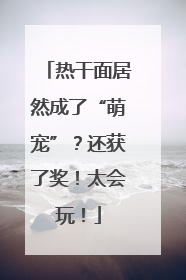 热干面居然成了“萌宠”？还获了奖！太会玩！