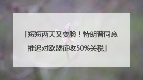 短短两天又变脸！特朗普同意推迟对欧盟征收50%关税