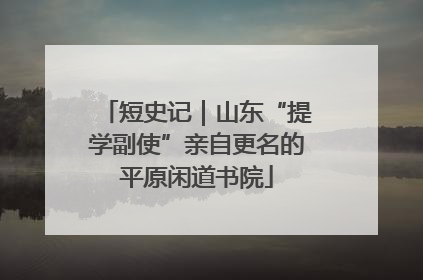 短史记｜山东“提学副使”亲自更名的平原闲道书院
