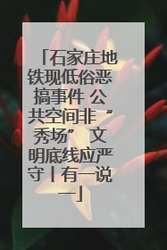 石家庄地铁现低俗恶搞事件 公共空间非“秀场” 文明底线应严守丨有一说一