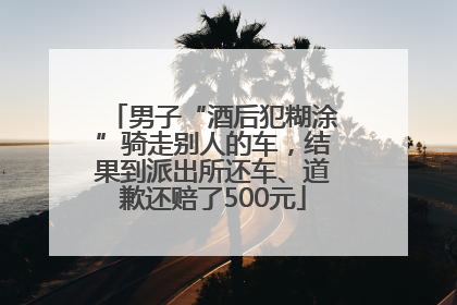 男子“酒后犯糊涂”骑走别人的车，结果到派出所还车、道歉还赔了500元
