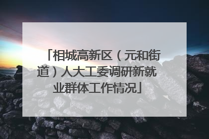 相城高新区（元和街道）人大工委调研新就业群体工作情况