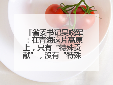 省委书记吴晓军：在青海这片高原上，只有“特殊贡献”，没有“特殊待遇”