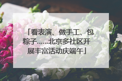 看表演、做手工、包粽子……北京多社区开展丰富活动庆端午