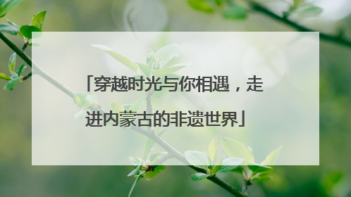 穿越时光与你相遇，走进内蒙古的非遗世界