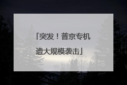 突发！普京专机遭大规模袭击