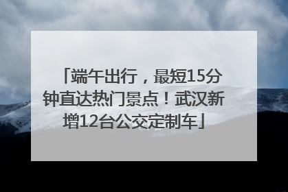 端午出行，最短15分钟直达热门景点！武汉新增12台公交定制车