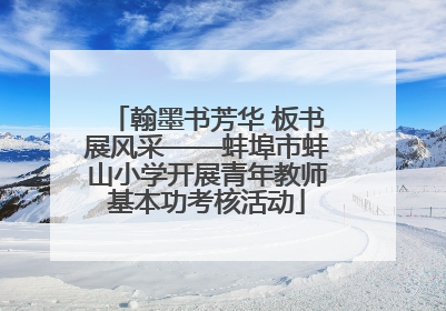 翰墨书芳华 板书展风采——蚌埠市蚌山小学开展青年教师基本功考核活动