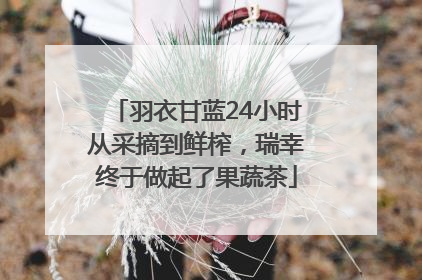 羽衣甘蓝24小时从采摘到鲜榨，瑞幸终于做起了果蔬茶