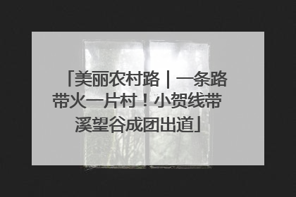 美丽农村路｜一条路带火一片村！小贺线带溪望谷成团出道