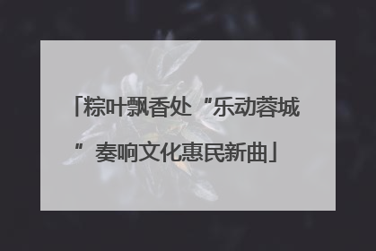 粽叶飘香处“乐动蓉城”奏响文化惠民新曲