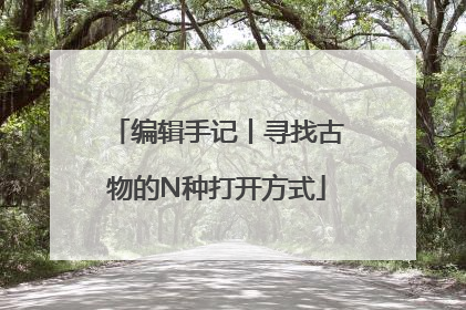 编辑手记丨寻找古物的N种打开方式