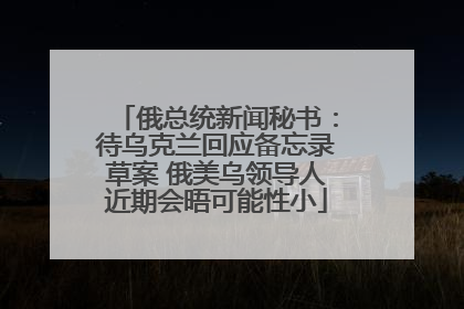 俄总统新闻秘书：待乌克兰回应备忘录草案 俄美乌领导人近期会晤可能性小