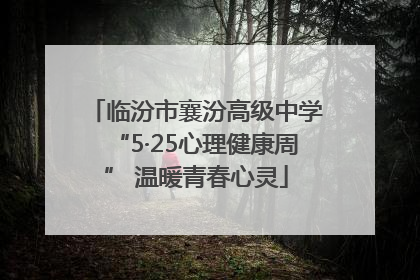 临汾市襄汾高级中学“5·25心理健康周” 温暖青春心灵