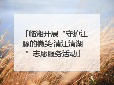 临湘开展“守护江豚的微笑·清江清湖”志愿服务活动