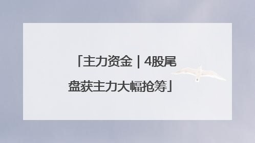 主力资金｜4股尾盘获主力大幅抢筹