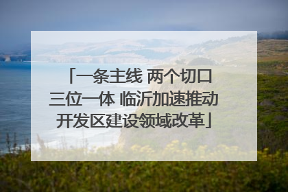 一条主线 两个切口 三位一体 临沂加速推动开发区建设领域改革