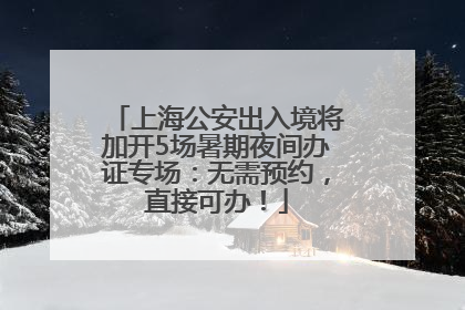 上海公安出入境将加开5场暑期夜间办证专场：无需预约，直接可办！