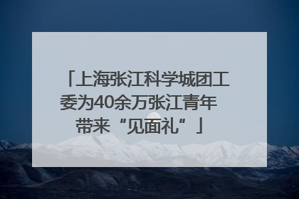 上海张江科学城团工委为40余万张江青年带来“见面礼”