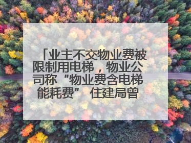 业主不交物业费被限制用电梯，物业公司称“物业费含电梯能耗费” 住建局曾责令整改