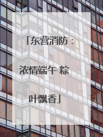 东营消防：浓情端午 粽叶飘香