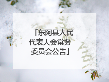东阿县人民代表大会常务委员会公告