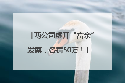 两公司虚开“富余”发票，各罚50万！