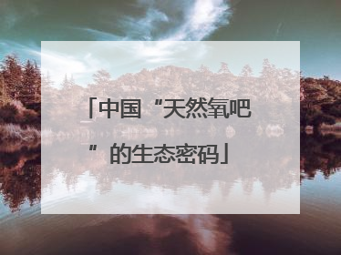中国“天然氧吧”的生态密码