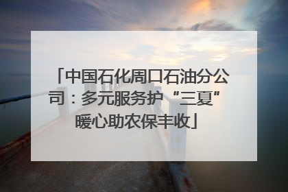 中国石化周口石油分公司：多元服务护“三夏” 暖心助农保丰收