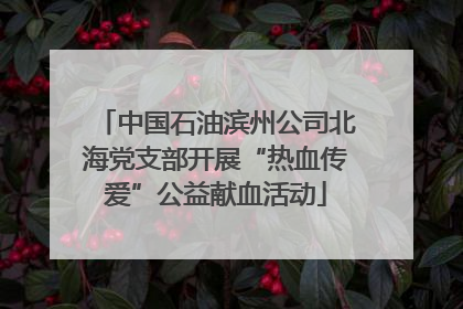 中国石油滨州公司北海党支部开展“热血传爱”公益献血活动