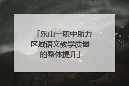 乐山一职中助力区域语文教学质量的整体提升