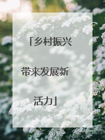 乡村振兴带来发展新活力