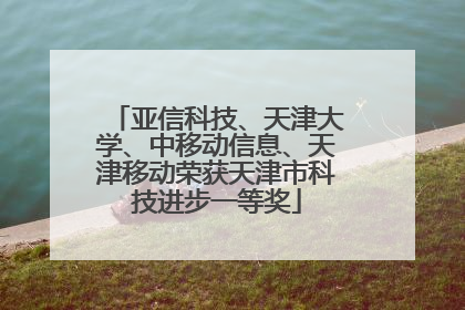 亚信科技、天津大学、中移动信息、天津移动荣获天津市科技进步一等奖