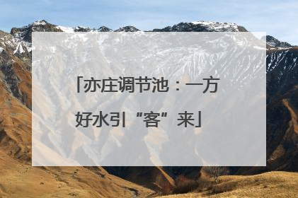 亦庄调节池：一方好水引“客”来