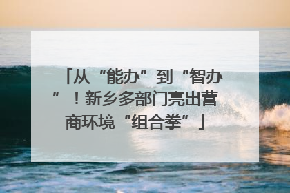 从“能办”到“智办”！新乡多部门亮出营商环境“组合拳”
